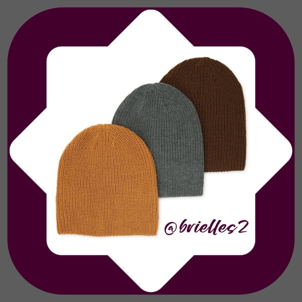 🎁 New George Men’s Beanie Set, 3-Pack, Multicolor, Gray, Brown